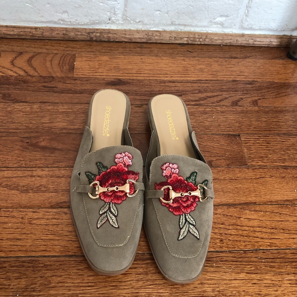 Cute embroidered mules